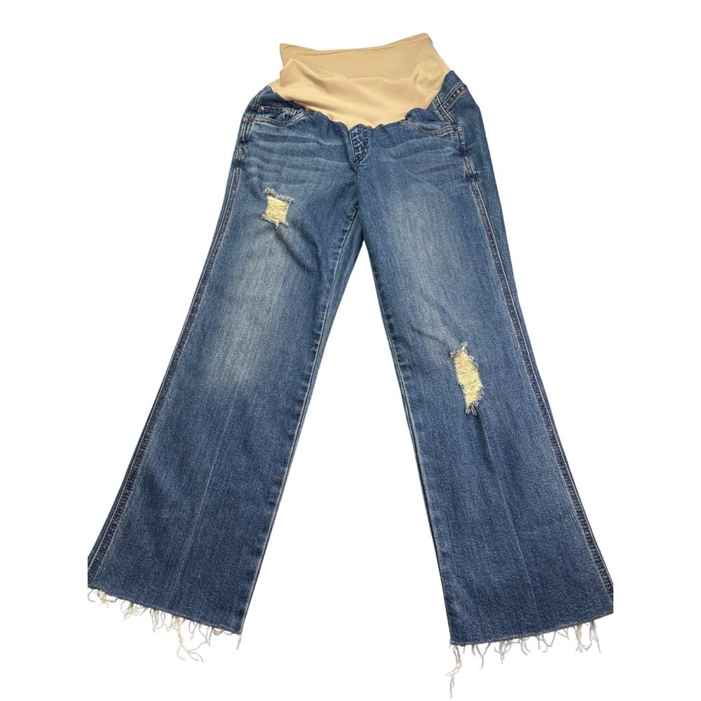 Stylish Blue Distressed Women's Jeans
